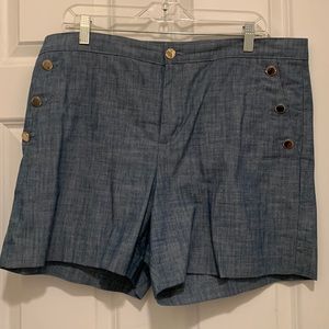 Jean shorts with gold buttons